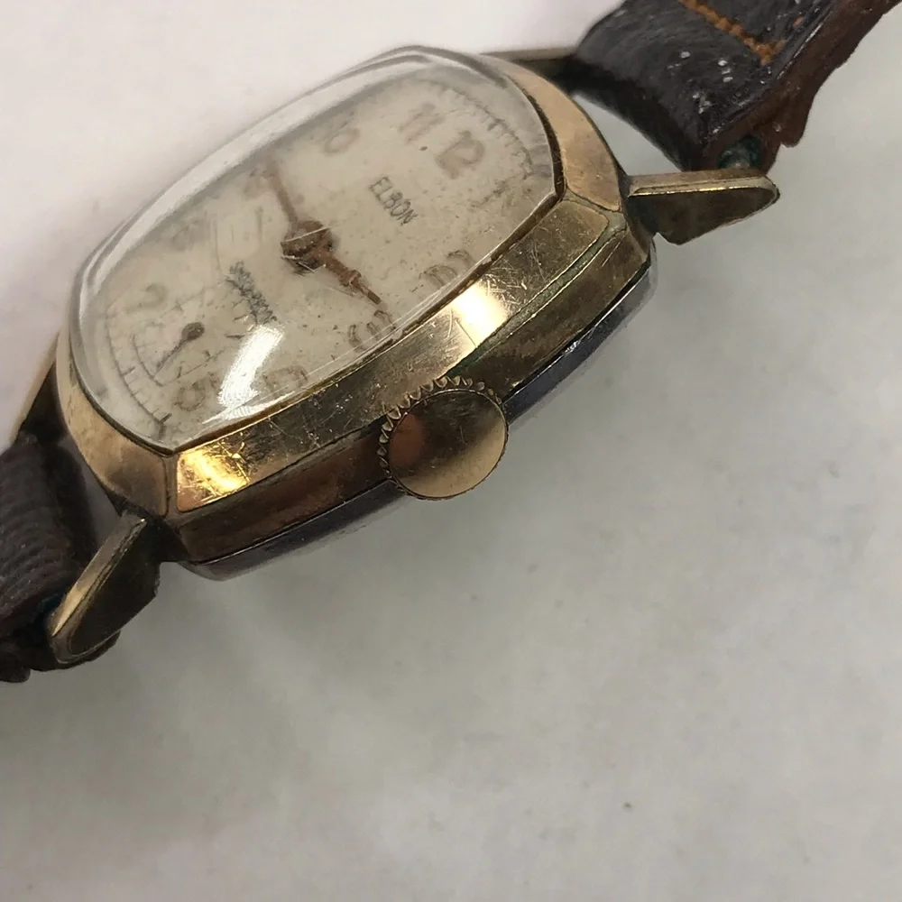 Vintage Elbon Tank Watch Square Manual Wind Works